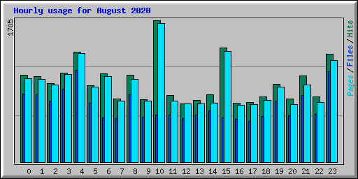 Hourly usage for August 2020